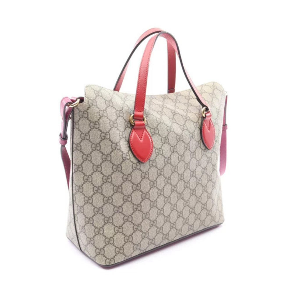 Gucci canvas red GG leather Beige handbag Cream Supreme Tan Cream